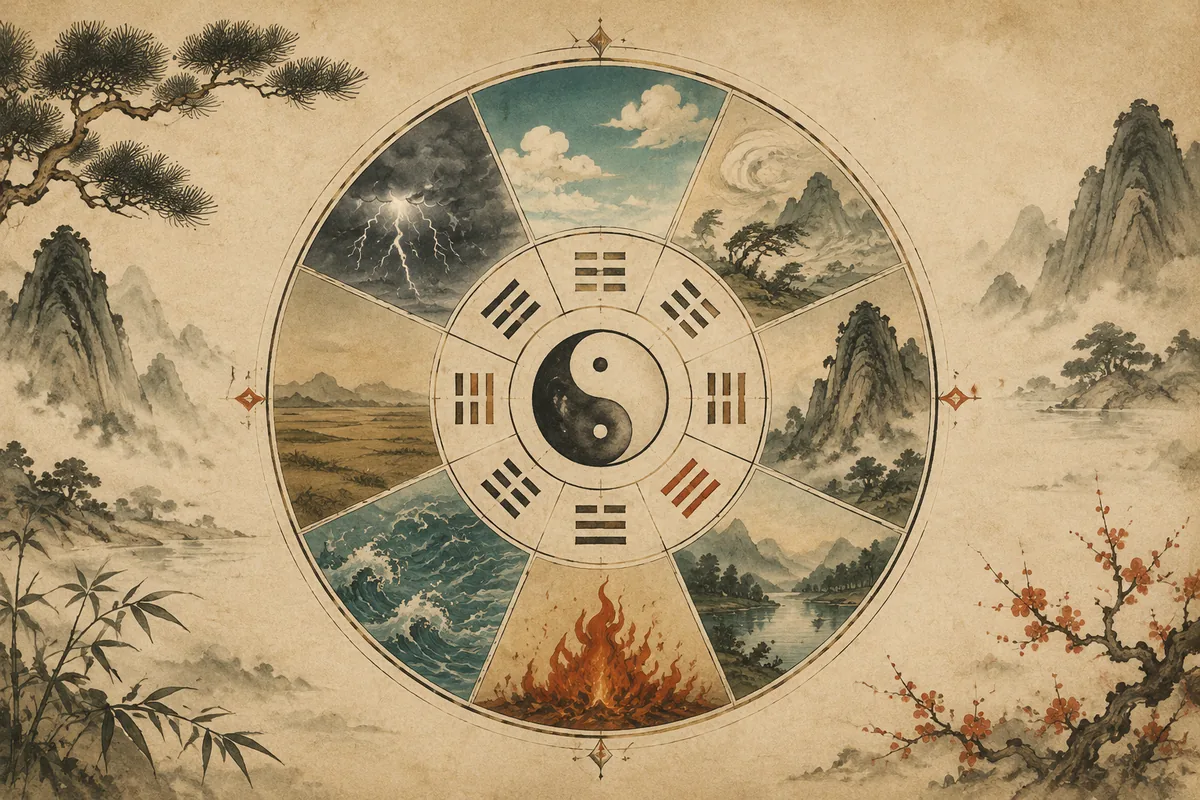八卦方位与八种处境示意图