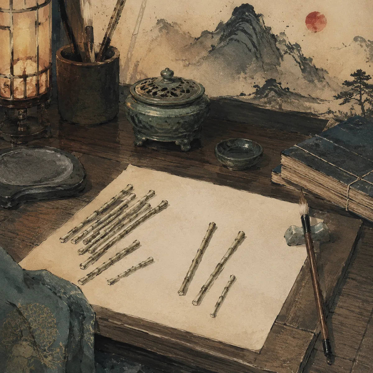 蓍草起卦插图